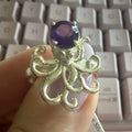 Sterling Silver Octopus Amethyst Ring – Sizes 6 & 9 – Intuitive Wisdom, Adaptability & Spiritual Protection | Rings | Wiccan Center