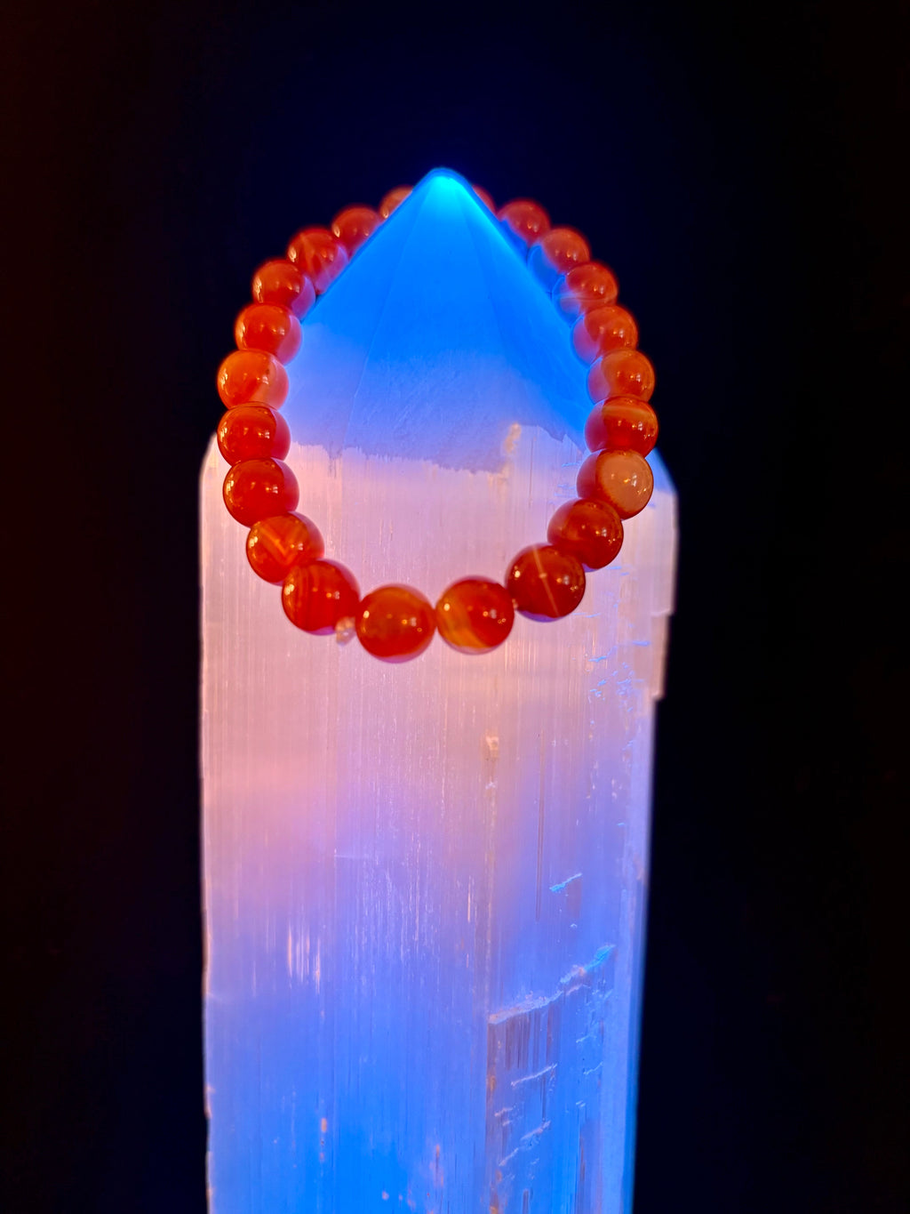 Red Striped Agate (Sardonyx) Reiki-Infused Strength & Confidence Bracelet (Medium Wrist) | | Wiccan Center