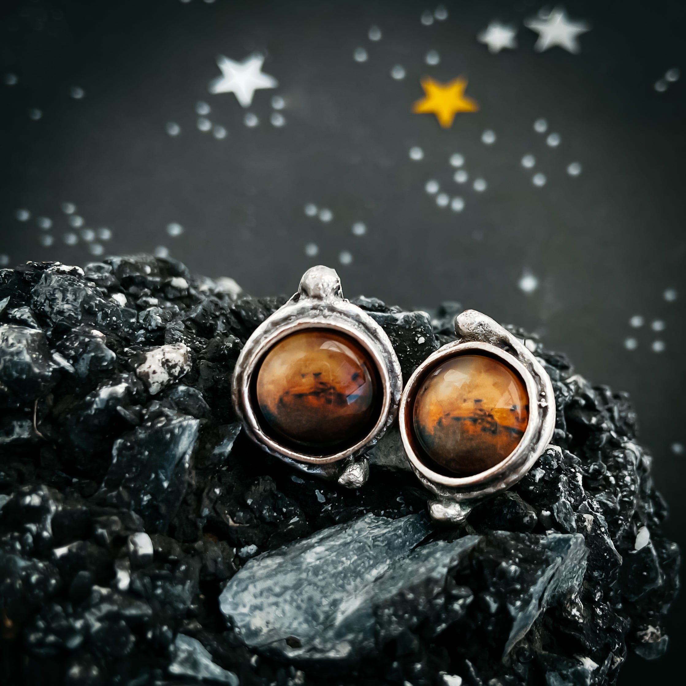 Mars and Moons Earrings - Stud or Leverback | Earrings | Wiccan Center