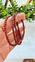 Red Jasper 4 mm Faceted Bracelet for Strength, Stretchy