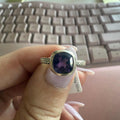Cushion-Cut Amethyst Ring – Sterling Silver – Sizes 7 & 9 – Deep Purple Intuition Stone | Rings | Wiccan Center