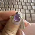 Teardrop Amethyst Cabochon Ring – Sterling Silver – Size 9 | Rings | Wiccan Center