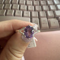 Oval Amethyst Sterling Silver Ring – Elegant Openwork Setting – Size 12 | Rings | Wiccan Center