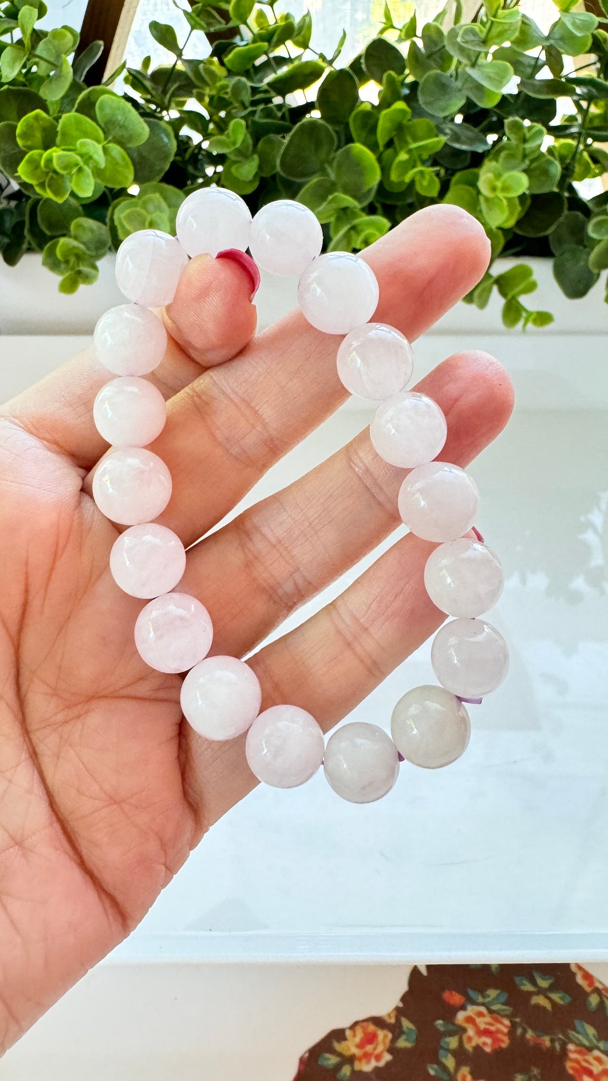 Kunzite 12 mm Bracelet for Divine Love, Stretchy, Natural Purple Kunzite