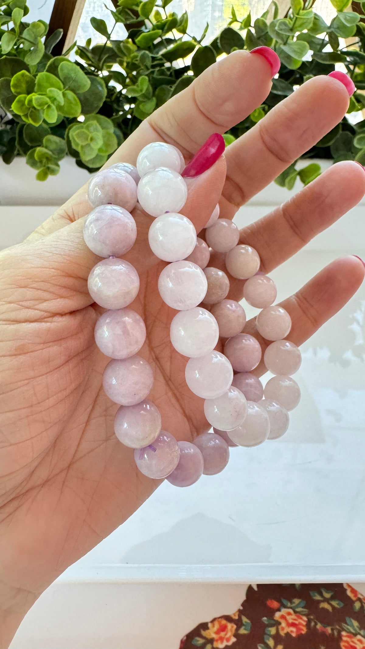 Kunzite 12 mm Bracelet for Divine Love, Stretchy, Natural Purple Kunzite