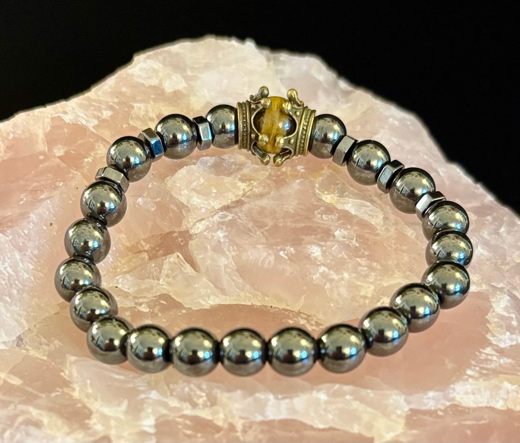Crowned Energy Protection Bracelet – 8mm Natural Stone Beads (Multiple Colors Available) | | Wiccan Center
