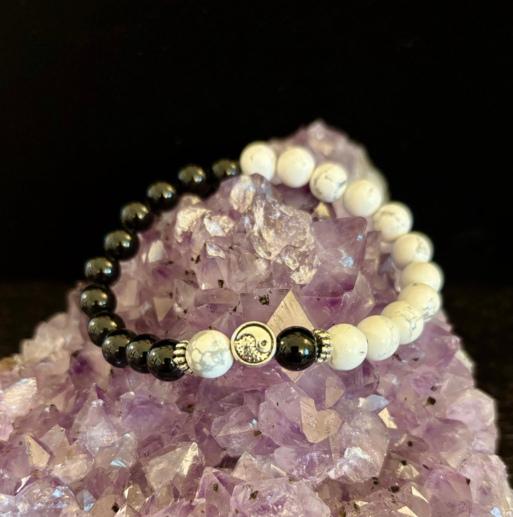 Yin Yang Energy Bracelet – Bold Black & White Beads (Balance with a Twist) | | Wiccan Center