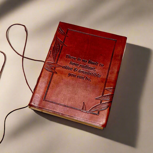 "No Limit To How Radiant" Leather Journal - Empowering & Sustainable Gift | Journal | Wiccan Center