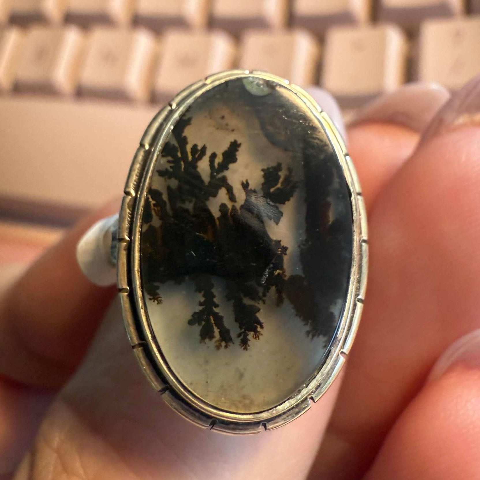 Dendritic Tree Agate Ring - Each Unique Art | Rings | Wiccan Center