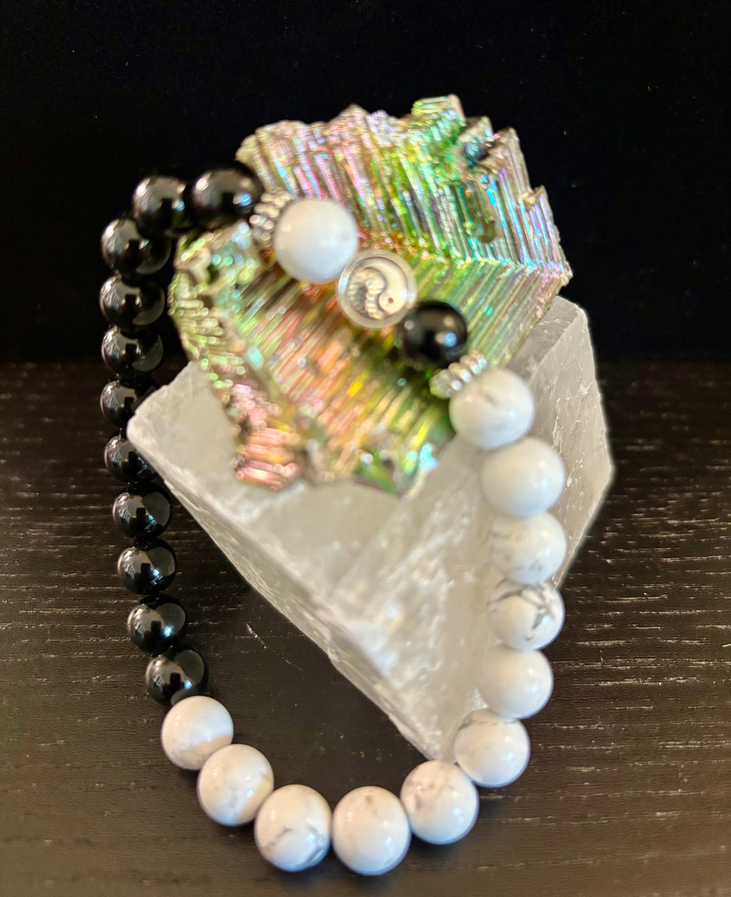 Yin Yang Energy Bracelet – Bold Black & White Beads (Balance with a Twist) | | Wiccan Center