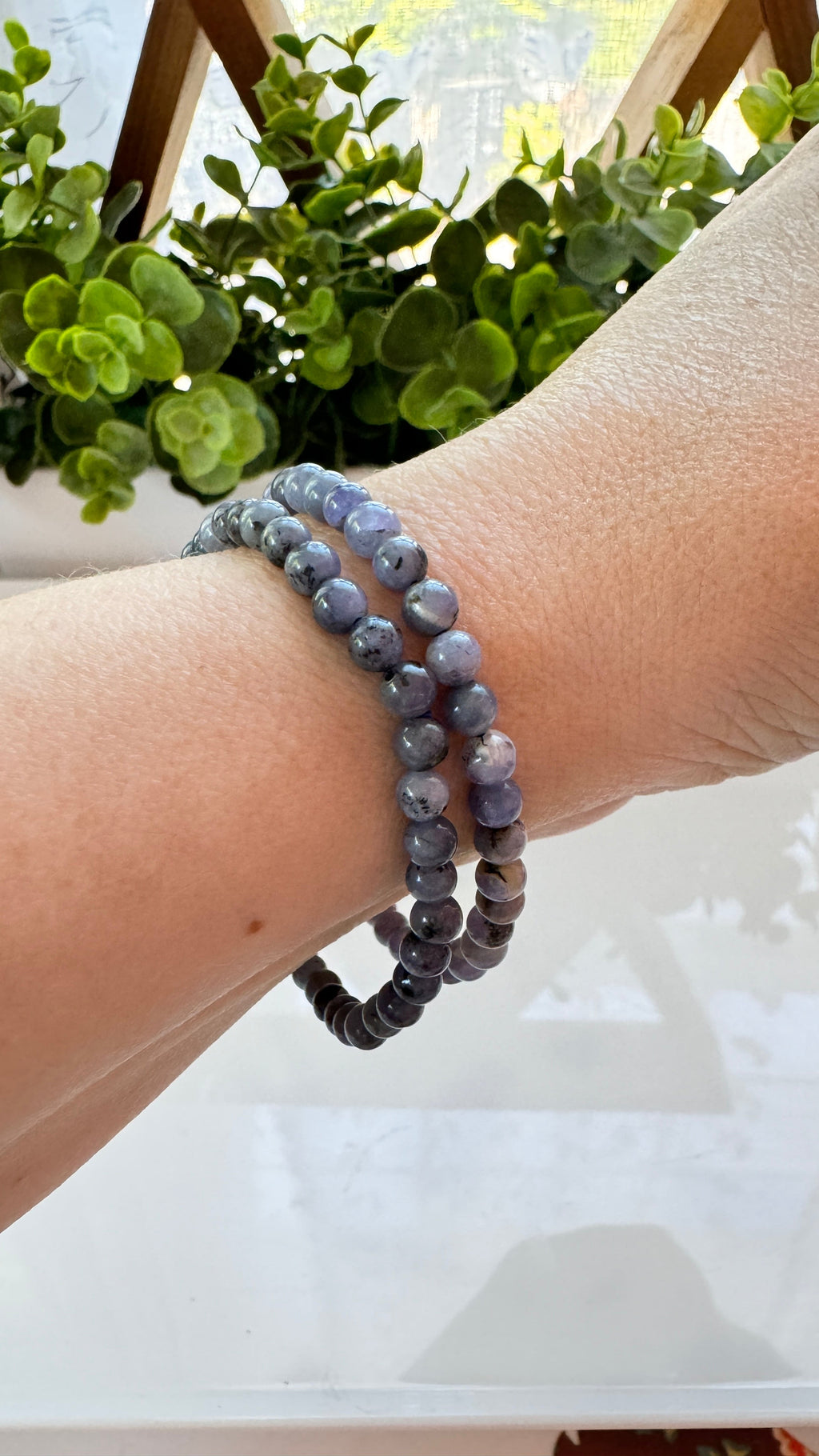 Iolite 5 mm Bracelet for Psychic Abilities, Stretchy