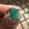 Emerald Ring Size 5 – Natural Oval Emerald in Swirl Sterling Silver | Rings | Wiccan Center