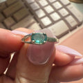 Emerald Ring Size 5 – Petite Oval Emerald in Open-Split Sterling Band | Rings | Wiccan Center