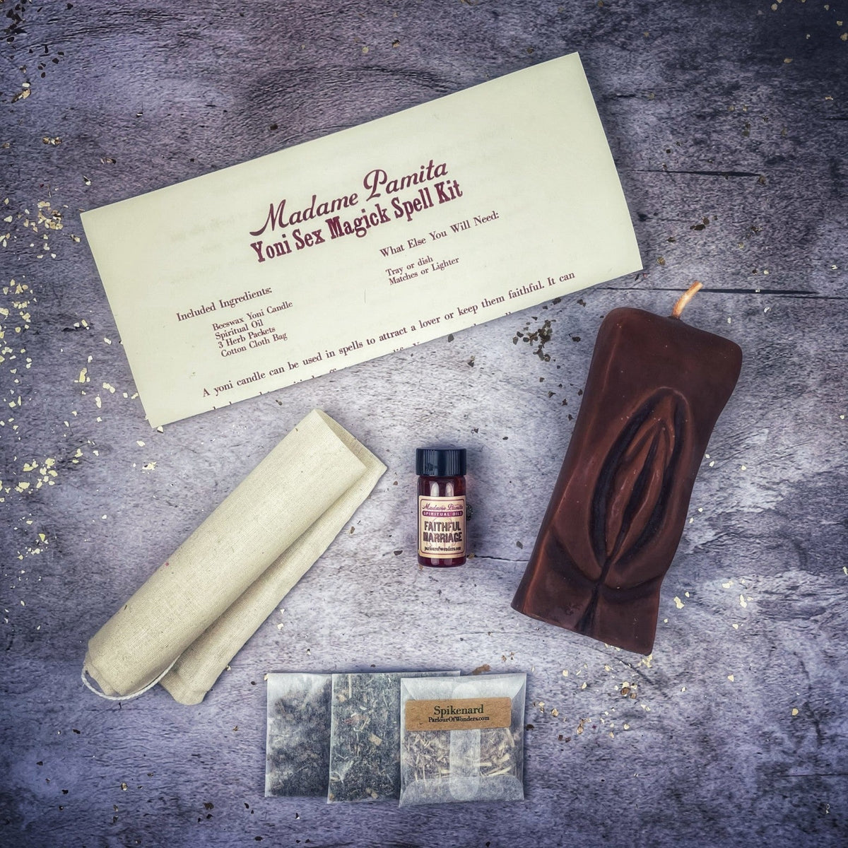 Yoni Sex Magick Candle Spell Kit - Passion, Attraction & Sexual Power | Candle Spell Kit | Wiccan Center