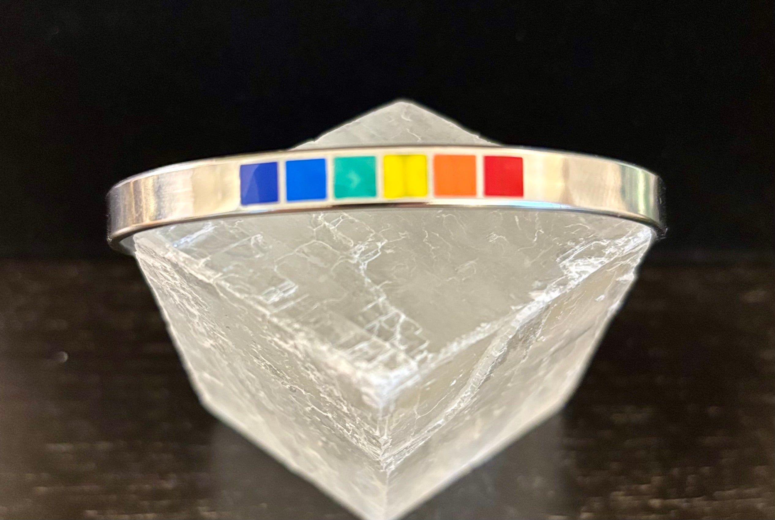 LGBTQ+ Pride Rainbow Cuff Bracelet – Stainless Steel Open Bangle | | Wiccan Center