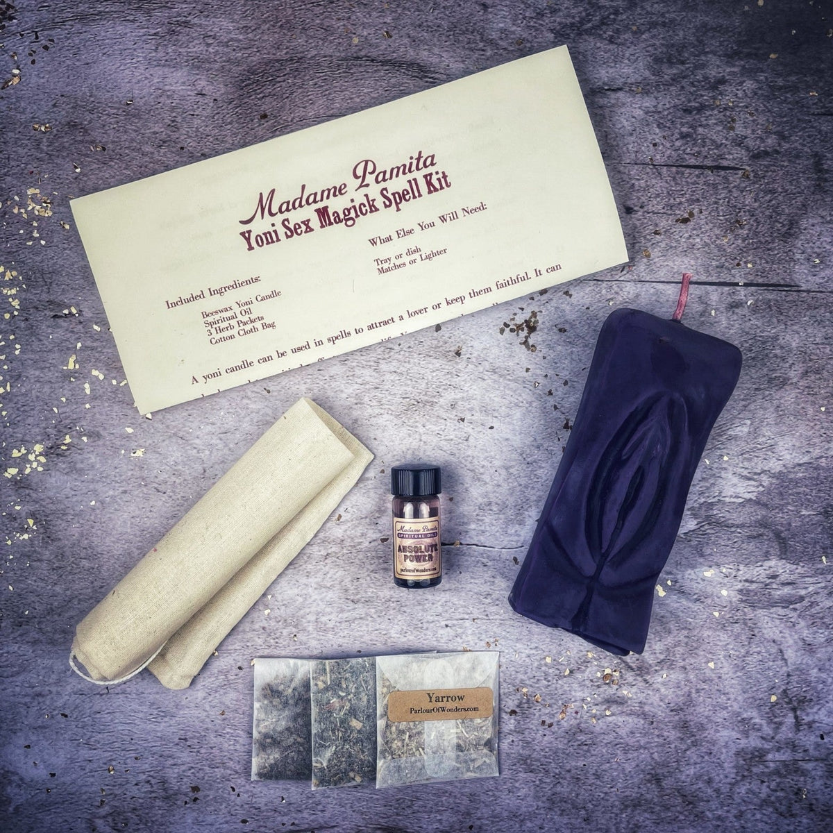 Yoni Sex Magick Candle Spell Kit - Passion, Attraction & Sexual Power | Candle Spell Kit | Wiccan Center