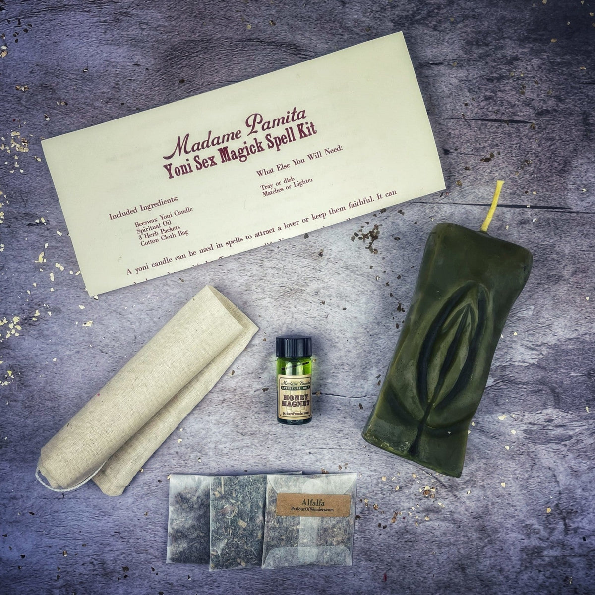 Yoni Sex Magick Candle Spell Kit - Passion, Attraction & Sexual Power | Candle Spell Kit | Wiccan Center