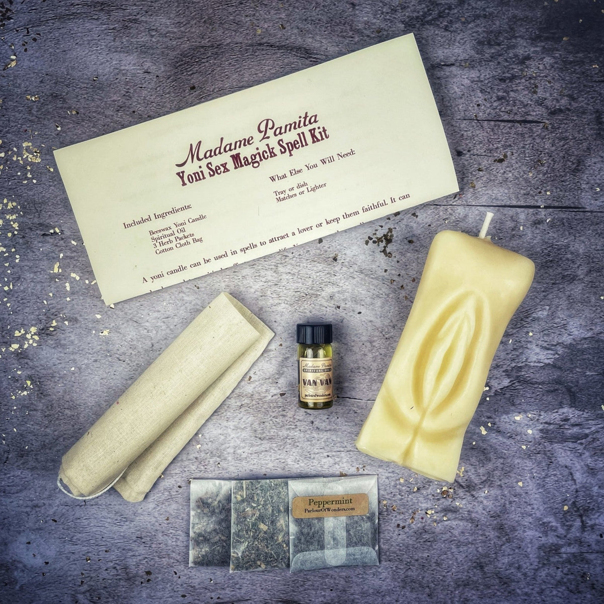Yoni Sex Magick Candle Spell Kit - Passion, Attraction & Sexual Power | Candle Spell Kit | Wiccan Center