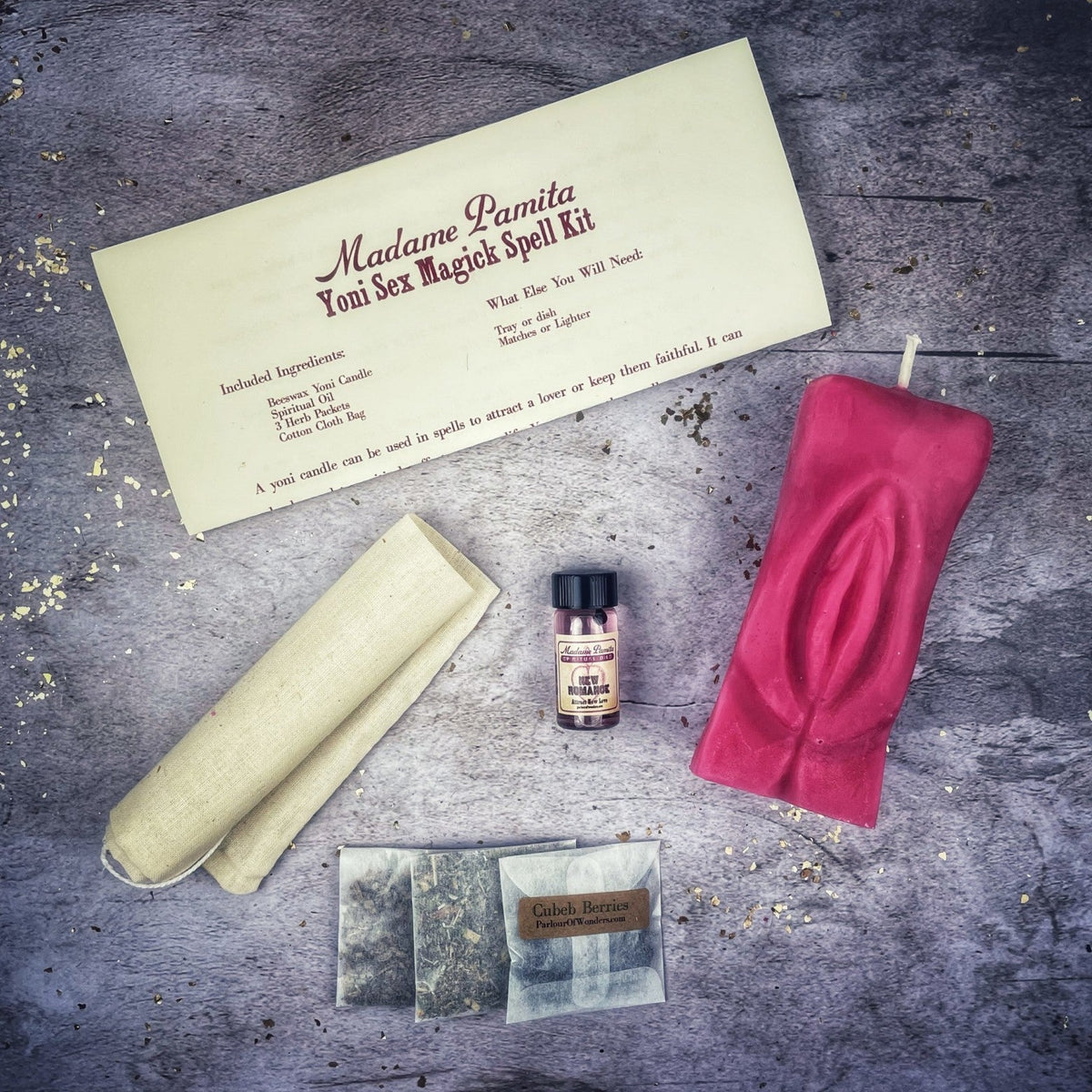 Yoni Sex Magick Candle Spell Kit - Passion, Attraction & Sexual Power | Candle Spell Kit | Wiccan Center