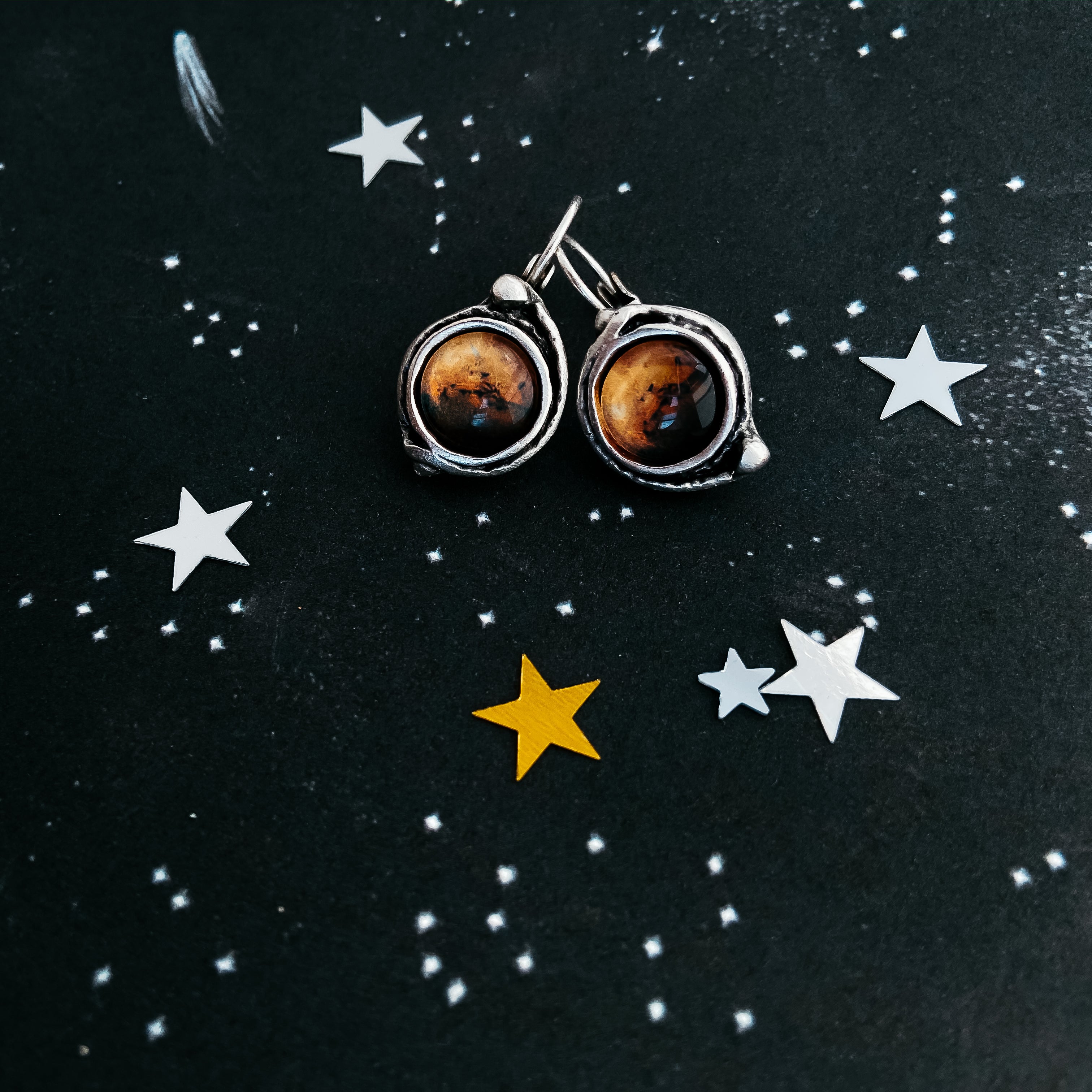 Mars and Moons Earrings - Stud or Leverback | Earrings | Wiccan Center