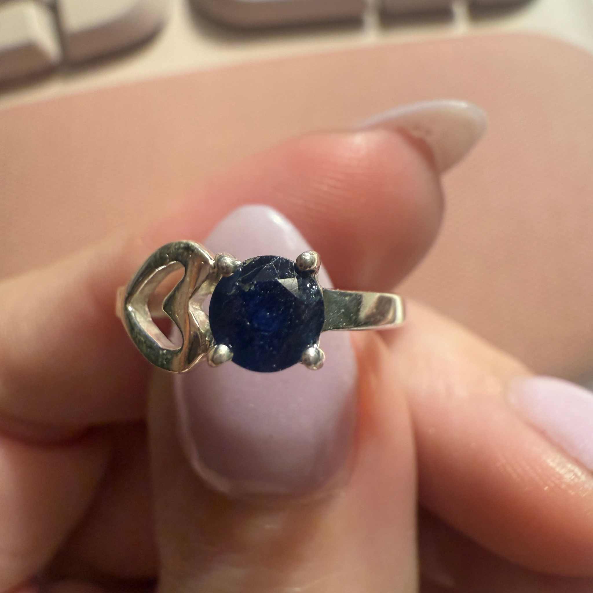 Sterling Silver Sapphire Heart Ring – Size 5 | Rings | Wiccan Center
