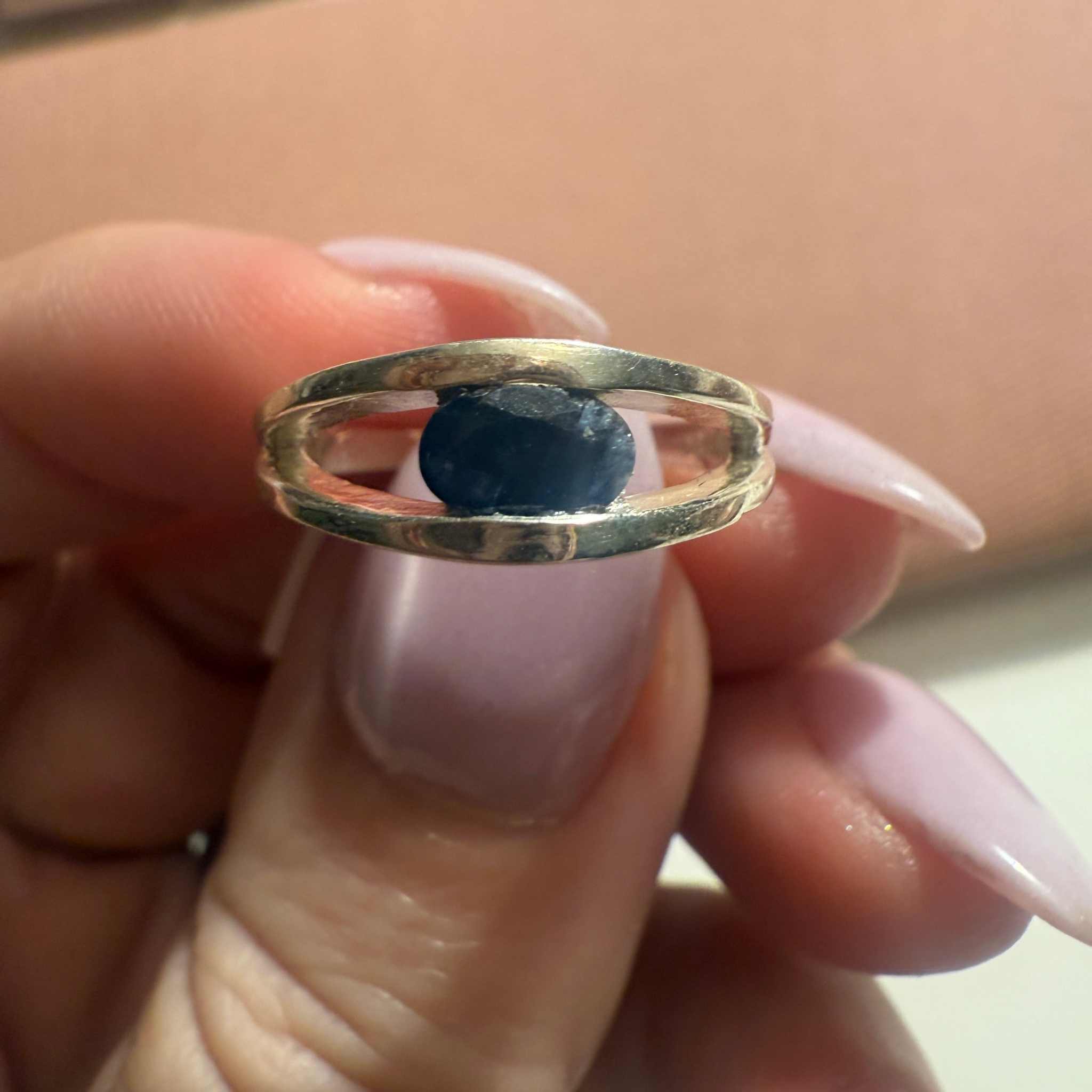 Sterling Silver Open-Band Sapphire Ring – Size 5 | Rings | Wiccan Center