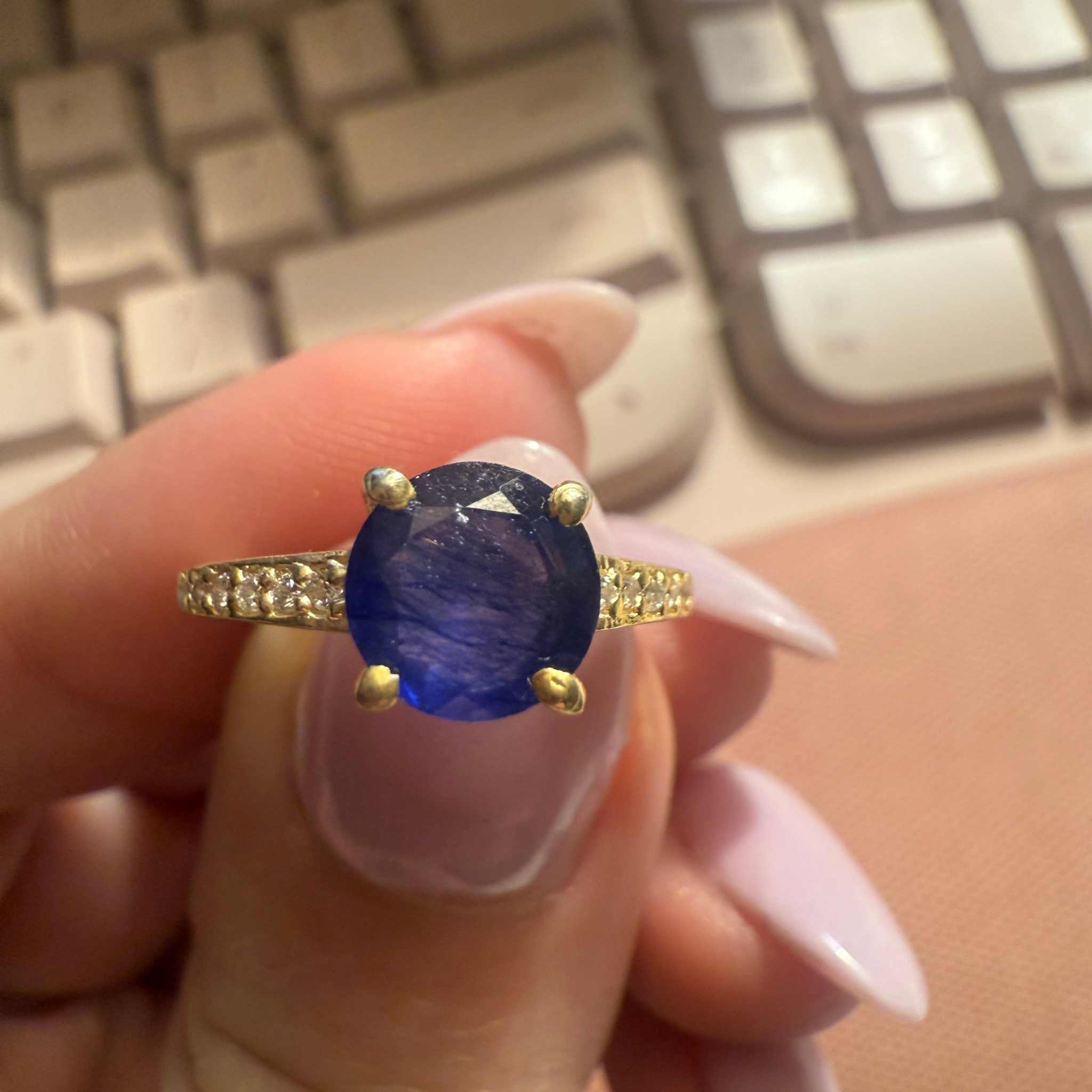 Gold Plated Sterling Silver Sapphire Ring – Size 6 | Rings | Wiccan Center