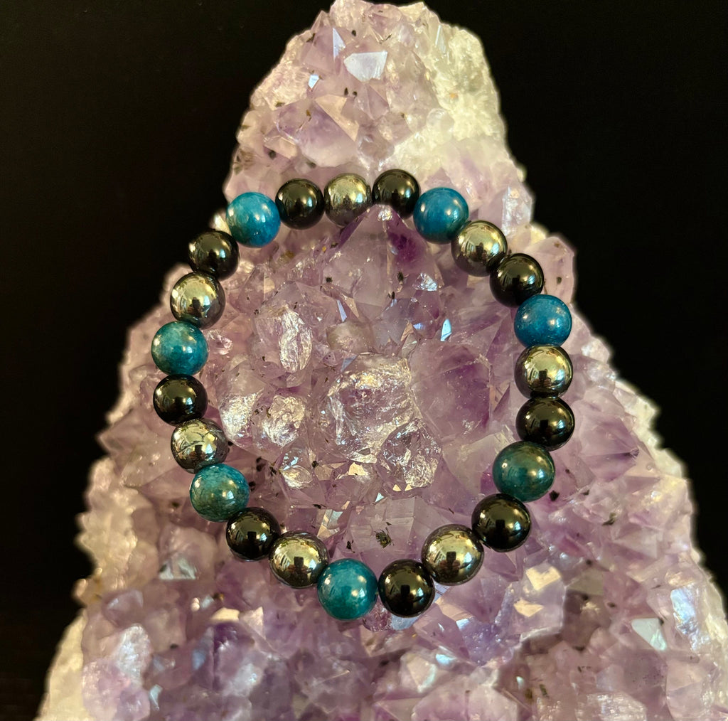 Triple Protection Bracelet - Blue Tiger Eye, Black Obsidian, Hematite | | Wiccan Center