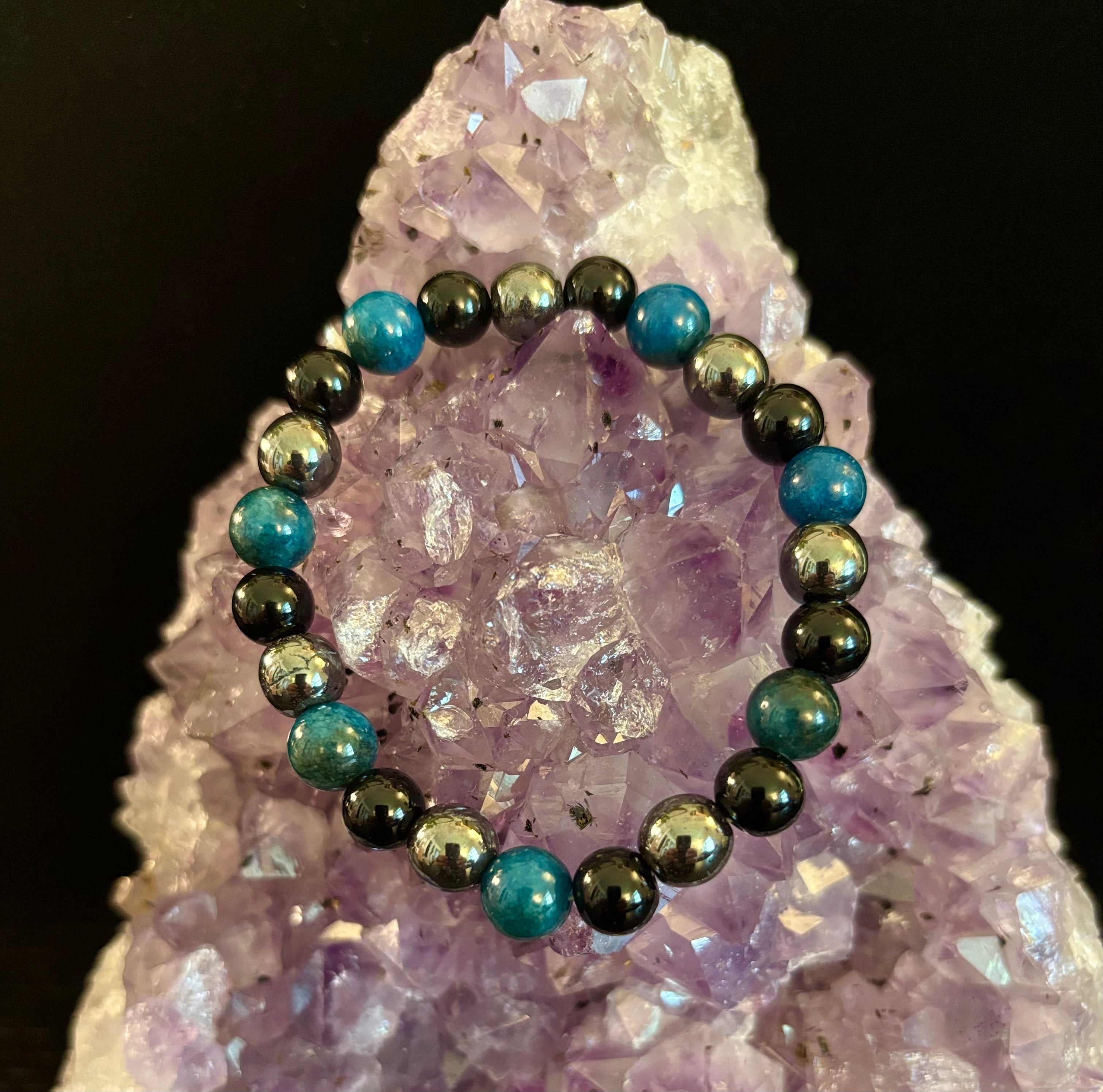 Triple Protection Bracelet - Blue Tiger Eye, Black Obsidian, Hematite | | Wiccan Center