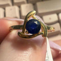 Gold Plated Sterling Silver Sapphire Wave Ring – Sizes 8 & 9 | Rings | Wiccan Center