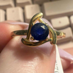 Gold Plated Sterling Silver Sapphire Wave Ring – Sizes 8 & 9 | Rings | Wiccan Center