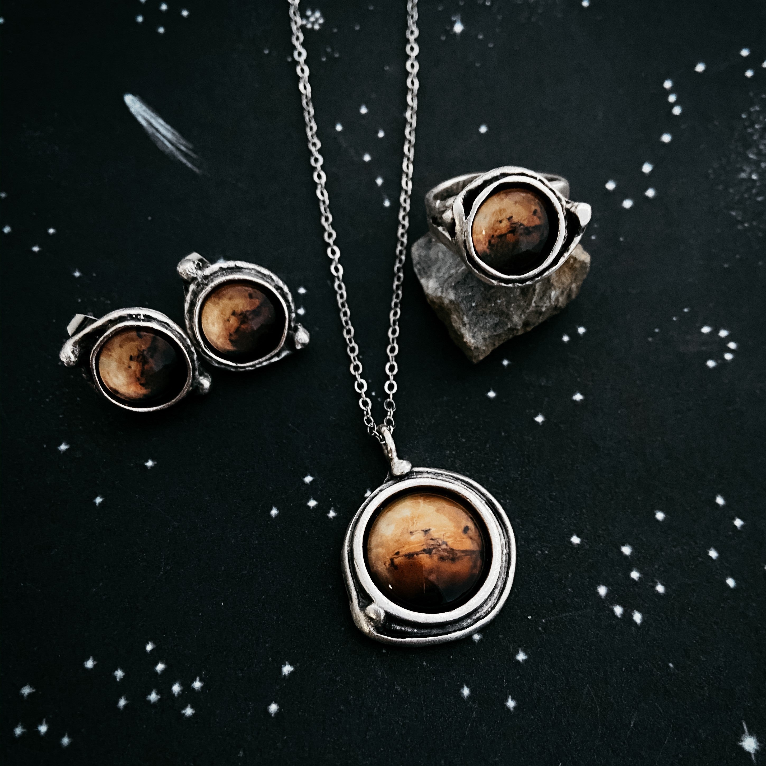 Mars Jewelry Gift Set - Necklace, Earrings, and Ring | Jewelry Set | Wiccan Center