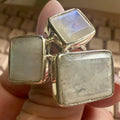 Oversized Rainbow Moonstone Statement Ring – Sterling Silver – Sizes 8 & 9 | Rings | Wiccan Center