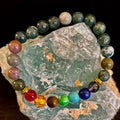 Chakra & India Onyx Reiki-Infused Healing Bracelet – Grounding Energy & Spiritual Balance | | Wiccan Center