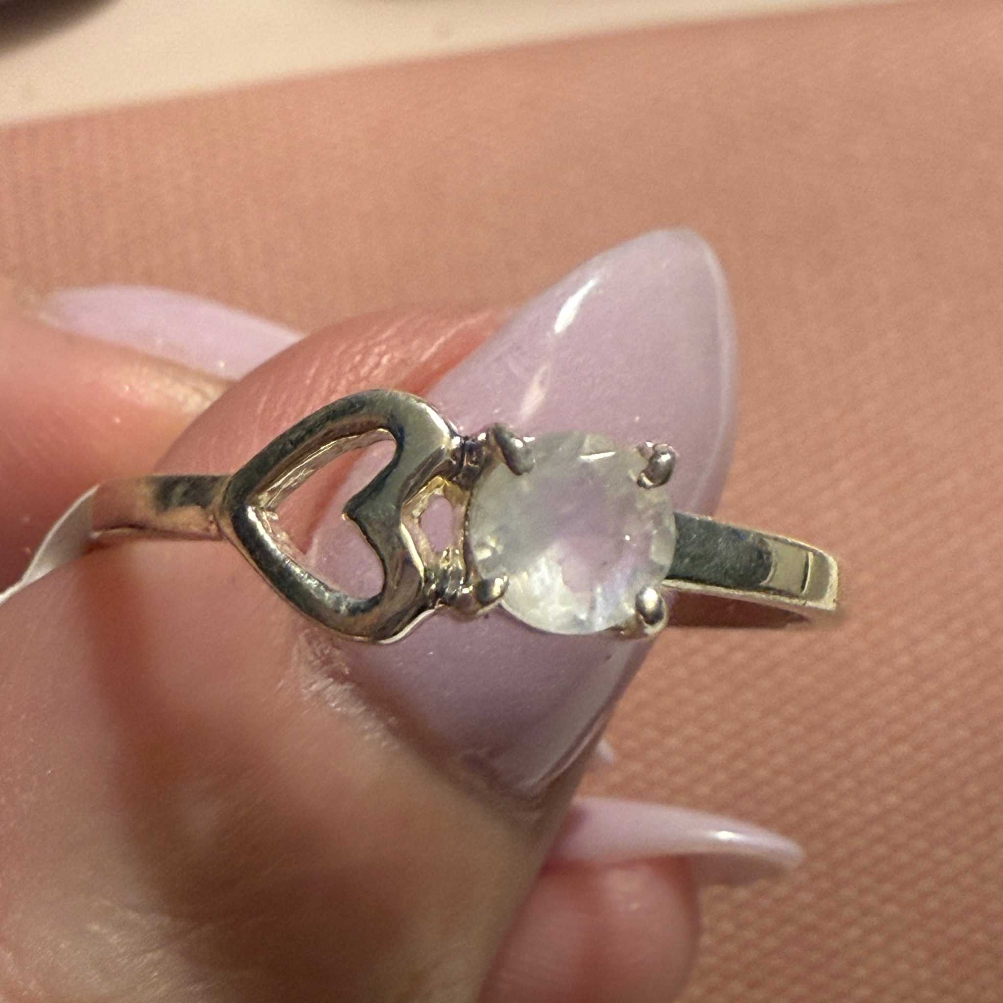 Rainbow Moonstone Heart Ring – Sterling Silver – Size 12 | Rings | Wiccan Center