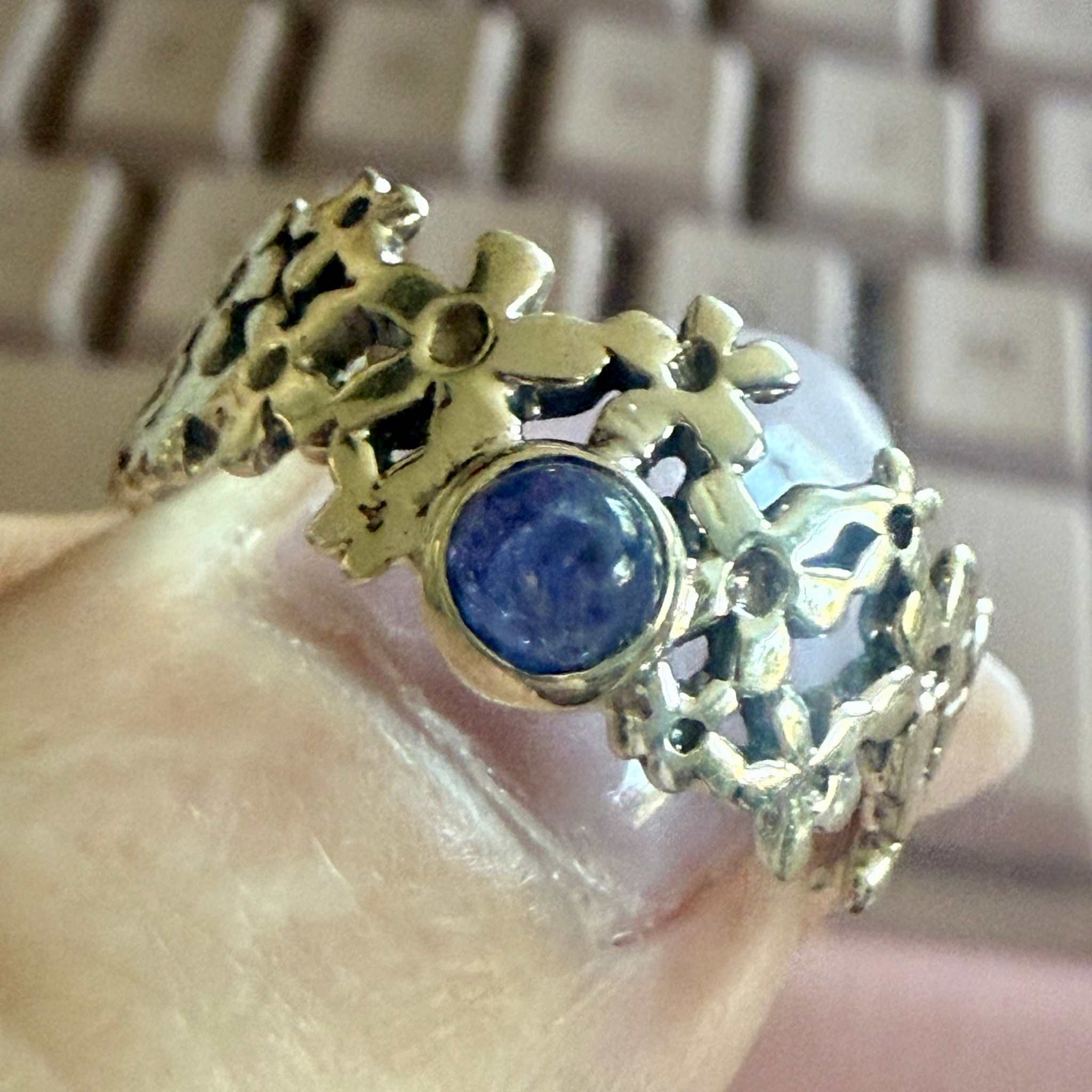Tanzanite Floral Filigree Ring – Sterling Silver – Size 8 | Rings | Wiccan Center