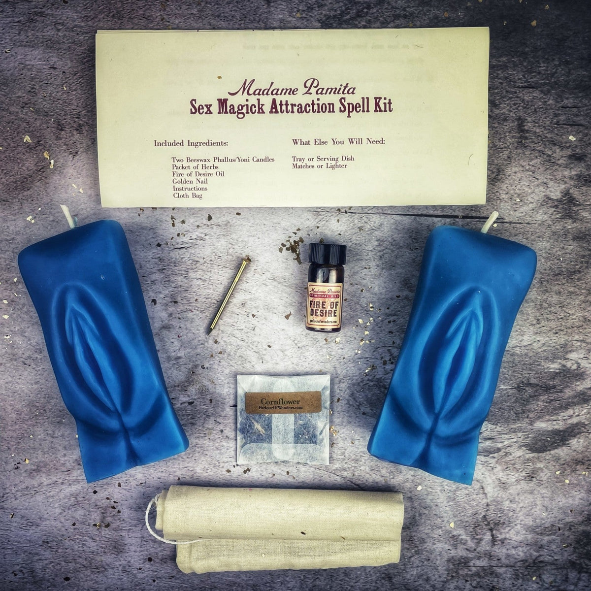 Sex Magick Candle Spell Kit - Yoni/Yoni - Passion & Desire | Candle Spell Kit | Wiccan Center