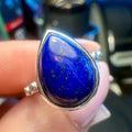 Lapis Lazuli Teardrop Bezel Ring – Sterling Silver – Size 7 | Rings | Wiccan Center