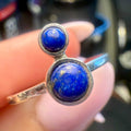Lapis Lazuli Double-Stone Ring – Sterling Silver – Sizes 5–9 | Rings | Wiccan Center