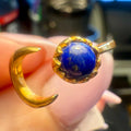 Lapis Lazuli Crescent Moon Ring – Gold Vermeil – Sizes 6, 8 & 9 | Rings | Wiccan Center