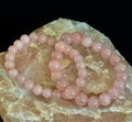 Rose Quartz Bracelet 8mm, 10mm & 12mm – Reiki-Infused Love, Healing & Self-Worth Jewelry (Multiple Wrist Sizes) | | Wiccan Center