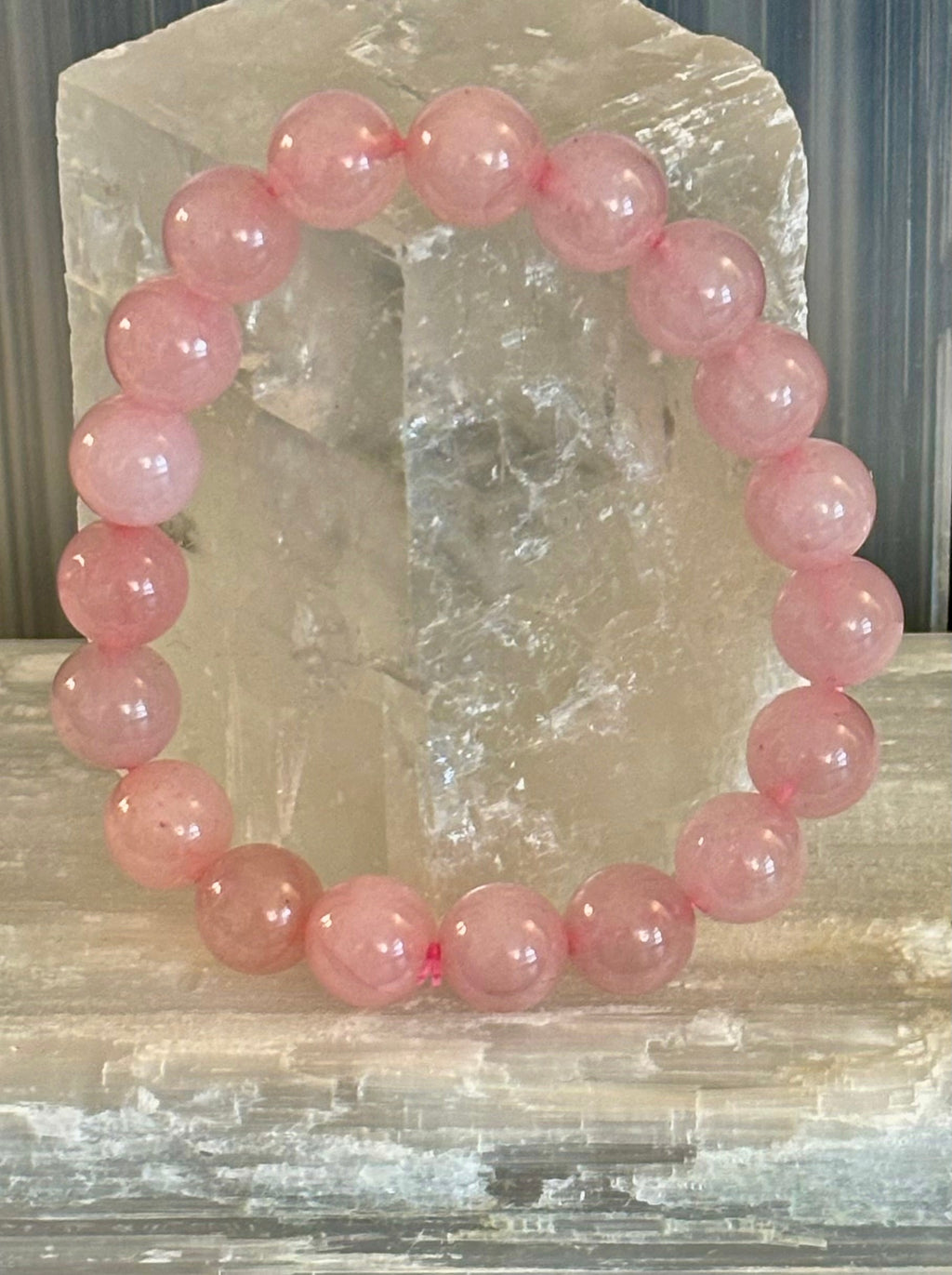 Rose Quartz Bracelet 8mm, 10mm & 12mm – Reiki-Infused Love, Healing & Self-Worth Jewelry (Multiple Wrist Sizes) | | Wiccan Center