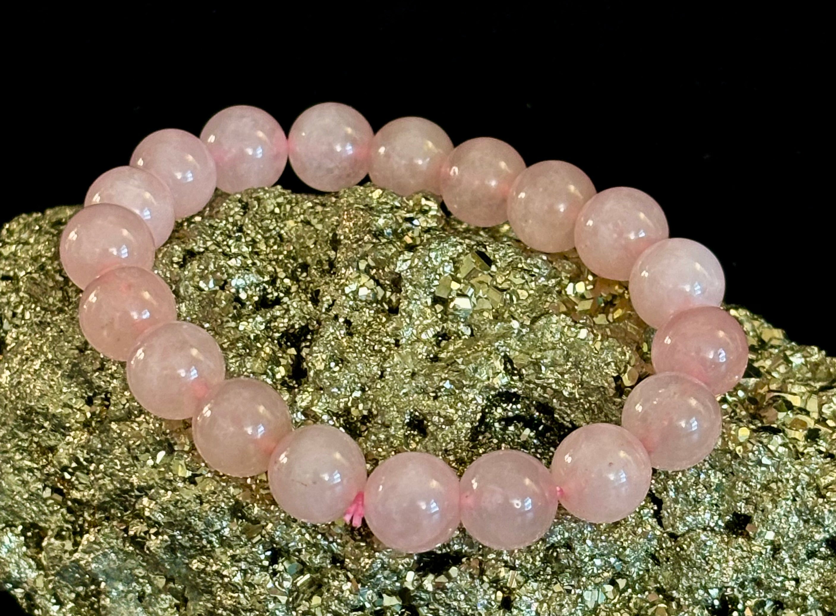 Rose Quartz Bracelet 8mm, 10mm & 12mm – Reiki-Infused Love, Healing & Self-Worth Jewelry (Multiple Wrist Sizes) | | Wiccan Center