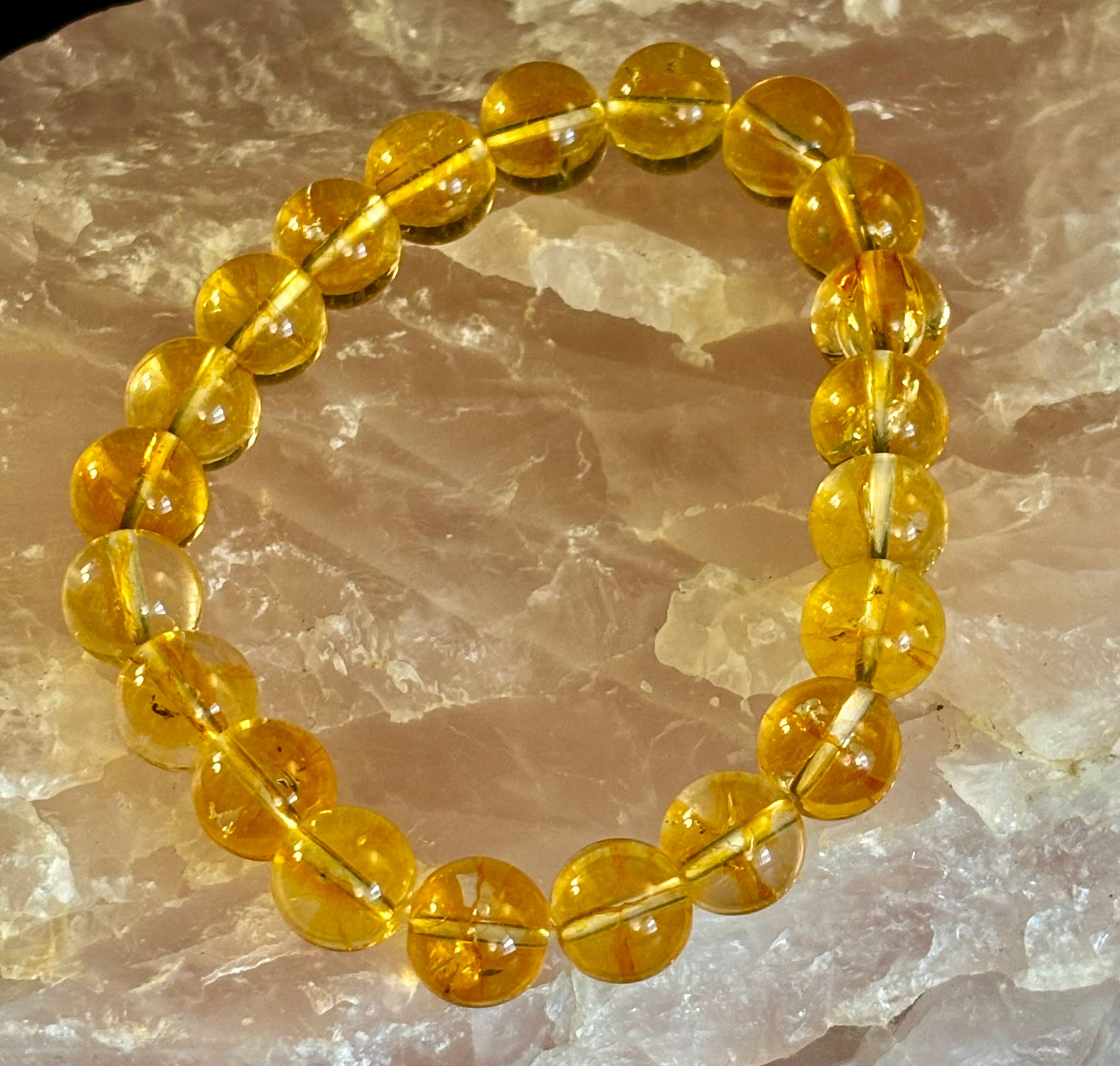 Citrine Round Beaded Bracelet – Manifest Joy, Light & Abundance | | Wiccan Center