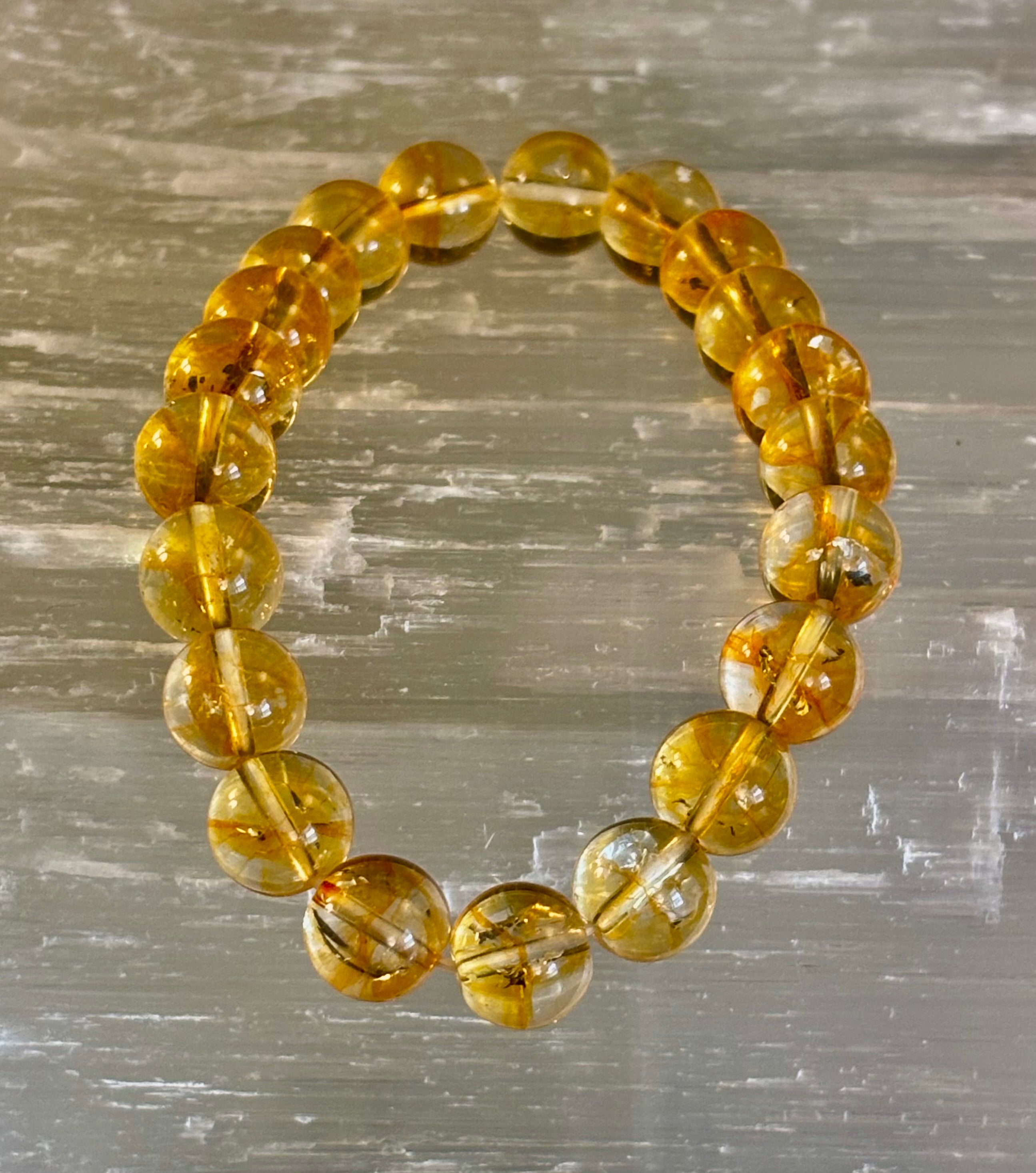 Citrine Round Beaded Bracelet – Manifest Joy, Light & Abundance | | Wiccan Center