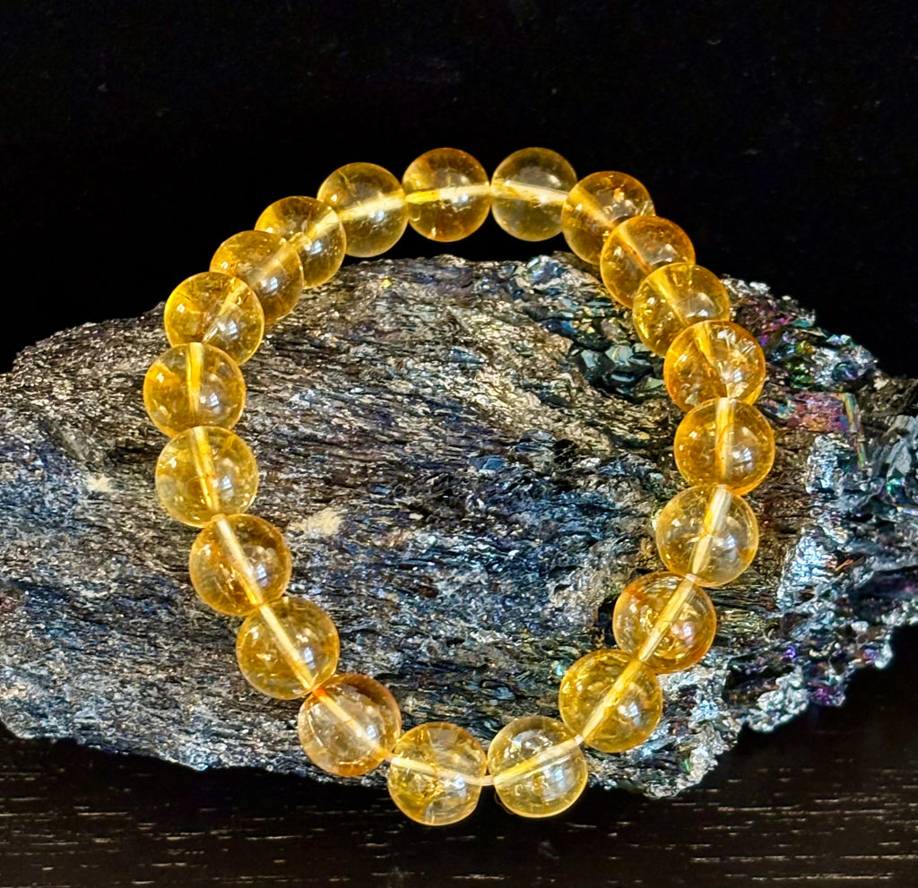 Citrine Round Beaded Bracelet – Manifest Joy, Light & Abundance | | Wiccan Center