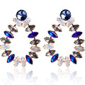 Julie Purple Ombre Crystal Hoops