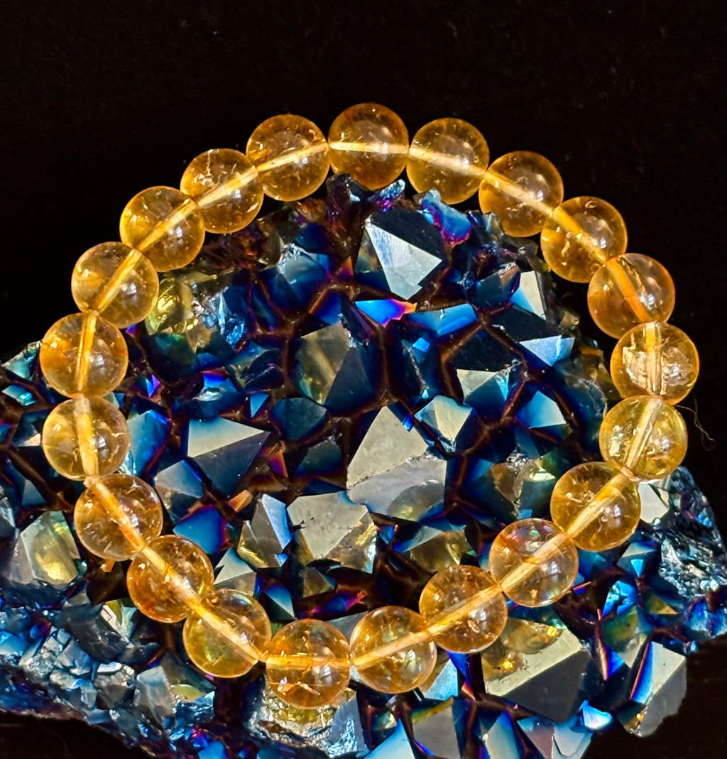 Citrine Round Beaded Bracelet – Manifest Joy, Light & Abundance | | Wiccan Center