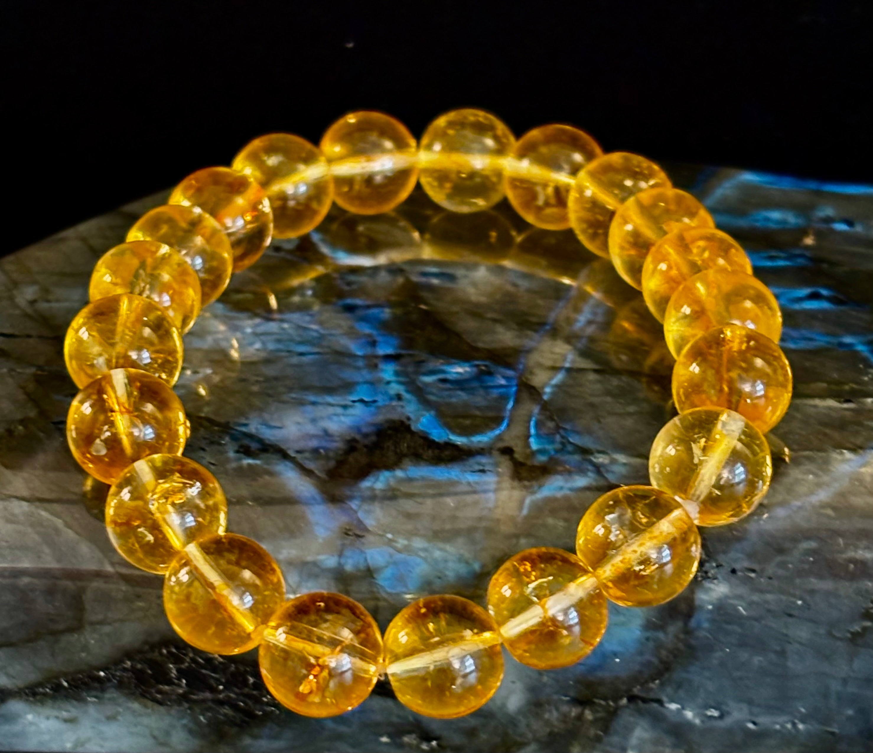 Citrine Round Beaded Bracelet – Manifest Joy, Light & Abundance | | Wiccan Center