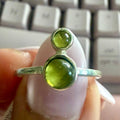 Peridot Double-Stone Round Ring – Sterling Silver – Size 7 | Rings | Wiccan Center